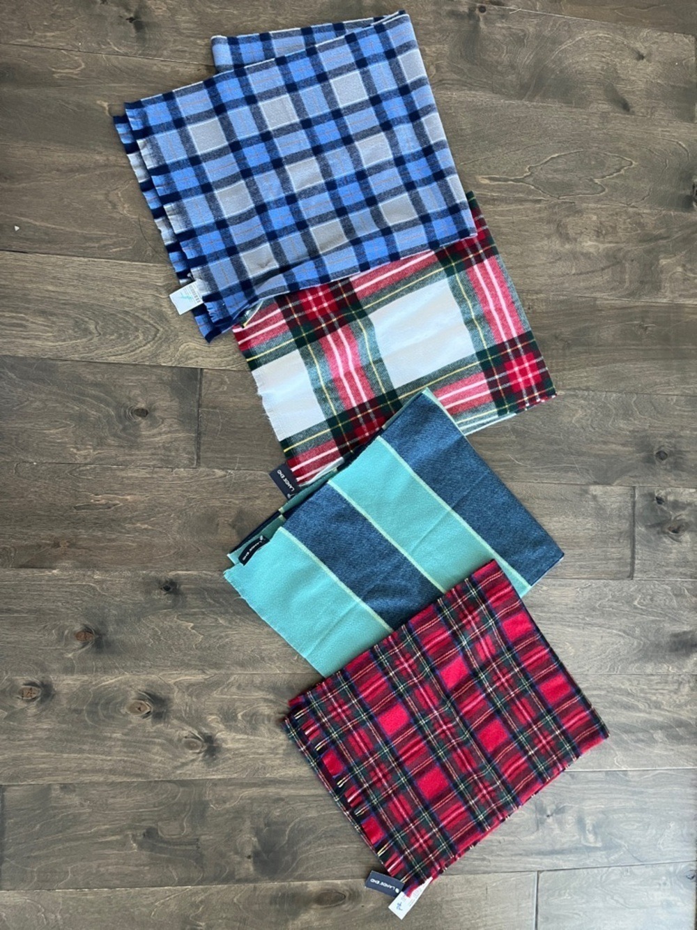 Lands’ End Plaid Fabric Scarves (set of 4)